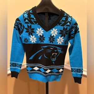 NFL Women's V-Neck Sweater, Carolina Panthers, Small